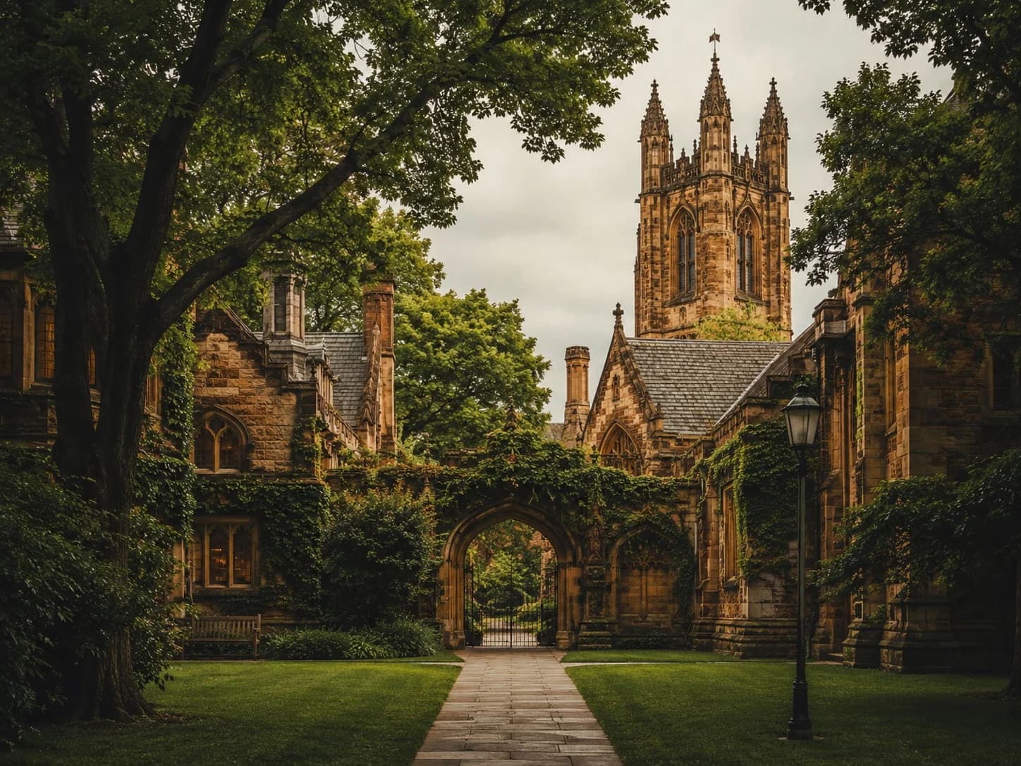 A quiet campus courtyard.